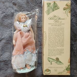 Vintage 1988 Avon Fashion of American Times Porcelain Doll - Southern Belle